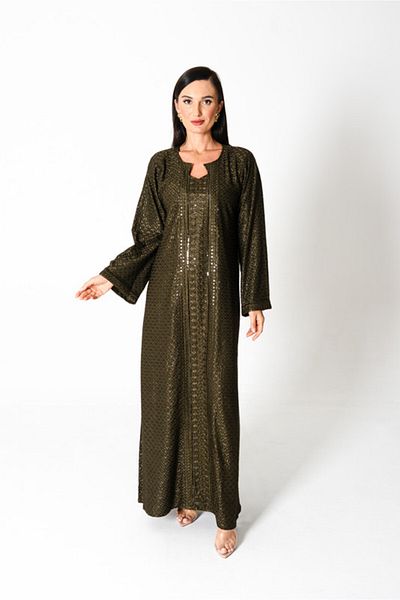 IKKXA Embroidery Sparkling Jalabiya