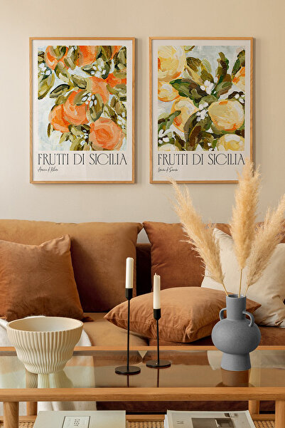 Artavessa 2 Parça Ahşap Çerçeve Görünümlü Mdf Tablo Seti 33x48 Cm - Model 1