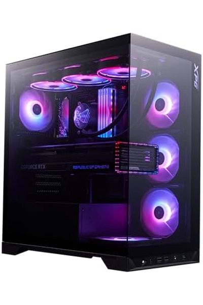 XPG Invader BTF Mid Tower PC Case with Reverse Motherboard Mount, 10x 120mm Fan Support, Vertical an