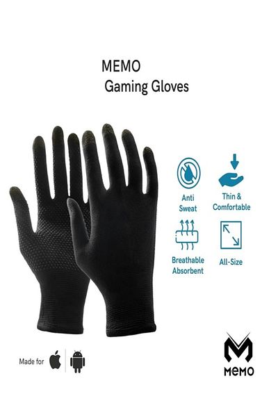 Memo Full Hand Anti-sweat Breathable Gaming Gloves For Mobile Phone Gamers & Streamers - Pair