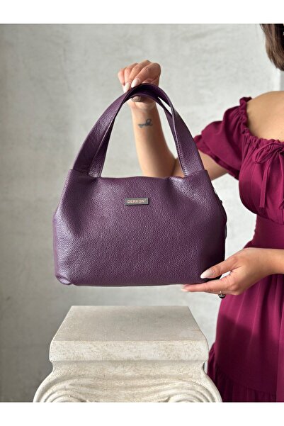 DERKON Vera Model Genuine Leather Women's Bag Purple Color