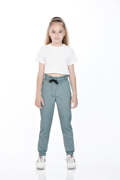 Kamex Girl's Elastic Waist Pocket Burgaz Trousers