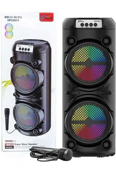 singe Portable Wireless Speaker ZQS6223 with Mic Black