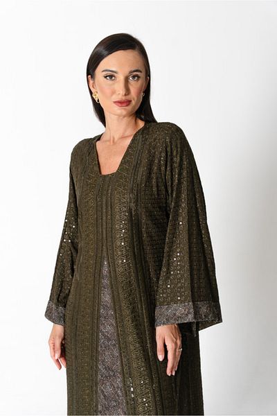 IKKXA Embroidery Sparkling Jalabiya
