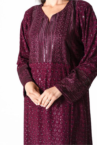 IKKXA Embroidery Sparkling Jalabiya