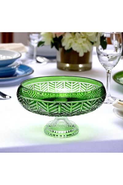 Akden Kristal Crystal Cut Decor Tina Glass Bowl