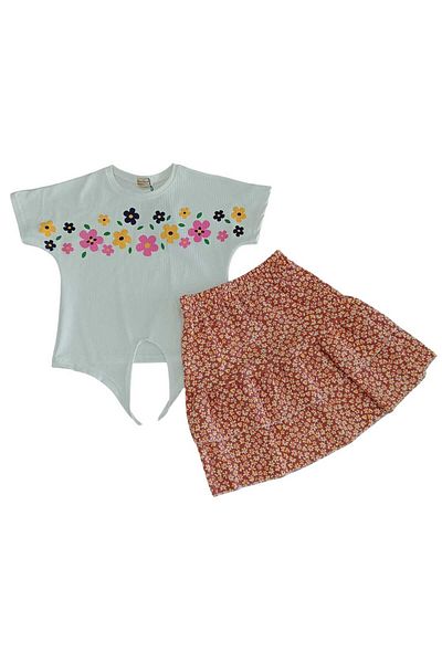 Kamex Girl's Suit with Floral Skirt