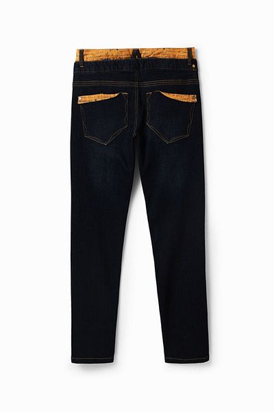 Desigual Brais Double-Waisted Jeans, Navy, 34 US
