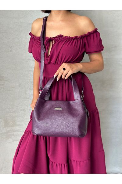 DERKON Vera Model Genuine Leather Women's Bag Purple Color