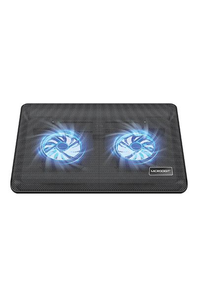 Microdigit Notebook Cooling Pad, Dual Fan, LED Light, USB Powered, Silent Fast Cooling - MD455CP