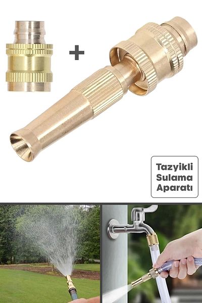 Tilbe Home Brass Faucet End and Hose Pressure Connection Apparatus |   Pressurized Irrigation and Car Washing Head
