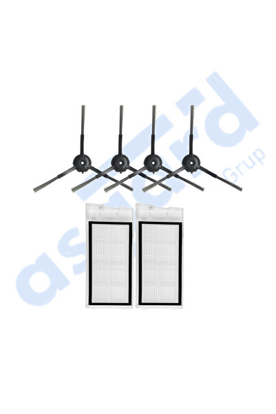 Asgard Grup Roidmi Eve - Συμβατό με Eve Plus 4 πλαϊνές βούρτσες 2 φίλτρα