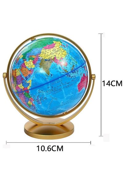 Generic Educational World Globe with Electroplated Gold Base Geographic Earth Globe Map for Home & Office