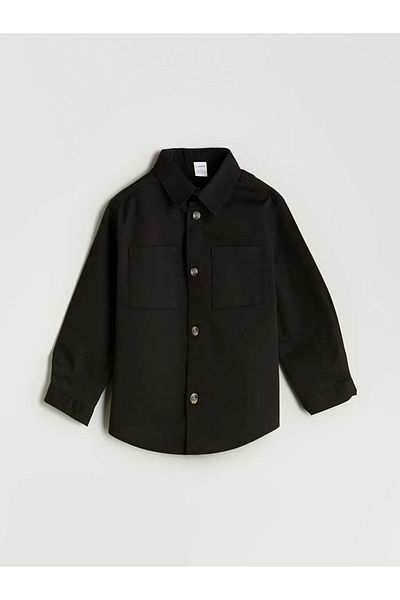 LC Waikiki Lcw Kids Black Basic Boy's Gabardine Shirt