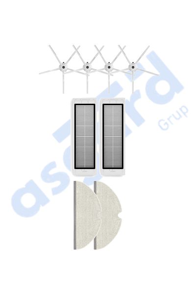 Asgard Grup Roborock S50 – S55 –S5 Max – S6 – S6 Maxv Compatible 4 Side Brushes 2 Filters 2 Mops