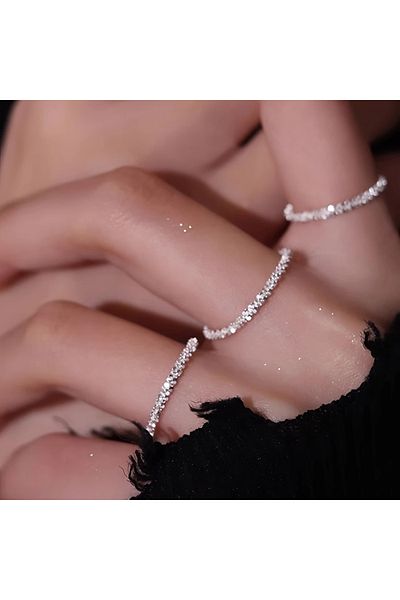 GlassySKY Shining Elegant 3 Piece Ring Light Luxury Sparkling Gift