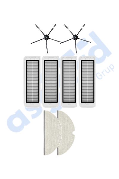 Asgard Grup Roborock S50 – S55 –S5 Max – S6 – S6 Maxv Compatible 2 Side Brushes 4 Filters 2 Mops
