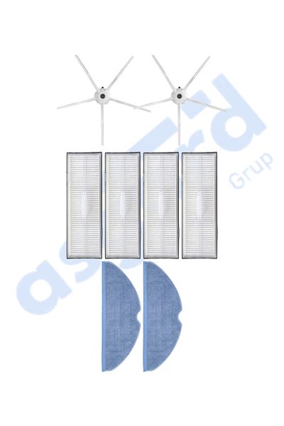 Asgard Grup Roborock S7 (Plus- Maxv-Maxv Ultra- Pro Ultra) Compatible 2 Side Brushes 4 Filters 2 Mops