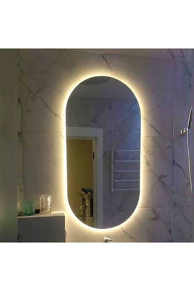 DECORA Oval mirror with LED lighting