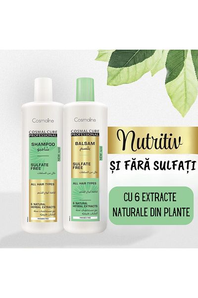 COSMALINE Shampoo 500ml & Conditioner 500ml Professional Set, sulfate-free, for all hair types