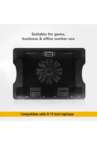 Microdigit Laptop Cooling Pad with 140mm Fan, Adjustable Stand & Blue LED Light - MD456CP