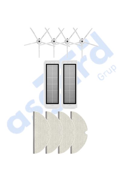 Asgard Grup Roborock S50 – S55 –S5 Max – S6 – S6 Maxv Compatible 4 Side Brushes 2 Filters 4 Mops