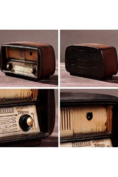 Generic Vintage Radio Resin Model – Retro Brown Desktop Ornament for Home, Office, Shelf, and Table Décor