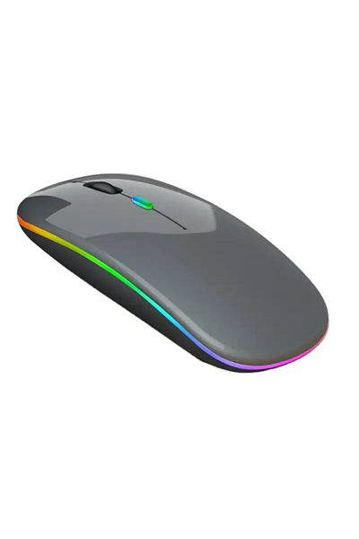 ABYZ Wireless RGB Gaming Mouse Bluetooth 5.1 & 2.4GHz USB Charging Silent Ergonomic Adjustable DPI Gray