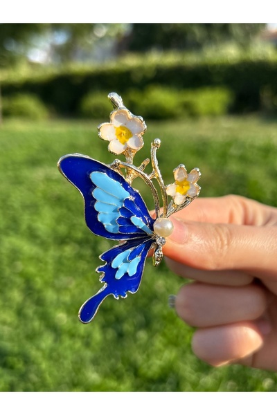 MRK Çiçekli Kelebek Broş