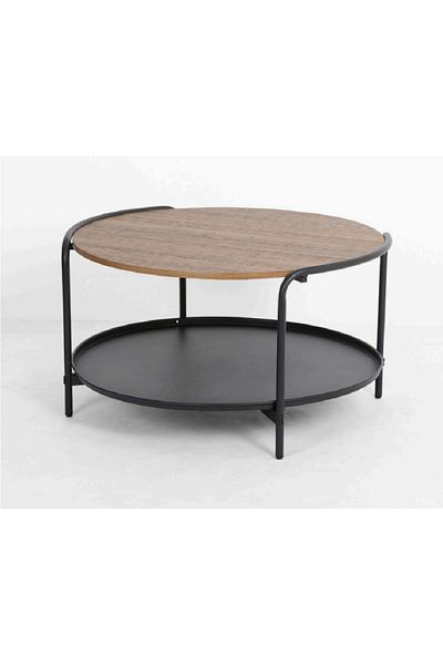 rexa New Design Wood Round Metal Coffee Table