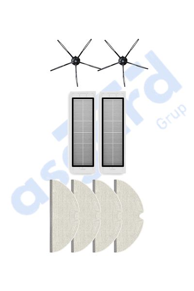 Asgard Grup Roborock S50 – S55 –S5 Max – S6 – S6 Maxv Compatible 2 Side Brushes 2 Filters 4 Mops