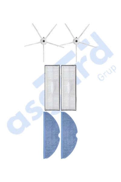 Asgard Grup Roborock S7 (Plus- Maxv-Maxv Ultra- Pro Ultra) Compatible 2 Side Brushes 2 Filters 2 Mops