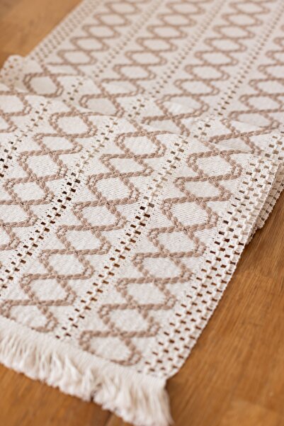 vivamaison 100% Organic Cotton Lace Runner Tablecloth - Premium Quality 35X145 cm Size Table Runner