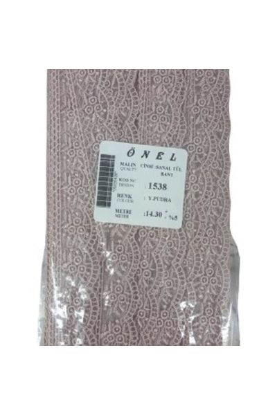 Robinanka Lace Polyester Virtual Tulle Tape Y.Pudra 14.30 Meters Width 3 cm On-1538-Pu