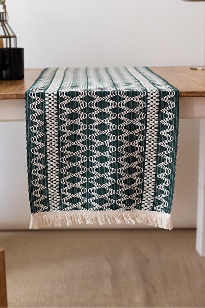 vivamaison 100% Organic Cotton Lace Runner Tablecloth - Premium Quality 35X145 cm Size Table Runner