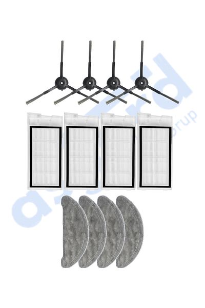 Asgard Grup Roidmi Eve - Eve Plus Compatible 4 Side Brushes 4 Filters 4 Mops