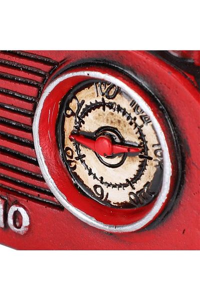 Generic Vintage Antique Radio Model – Retro Red Resin Craft Ornament for Home, Café & Window Decor Gift