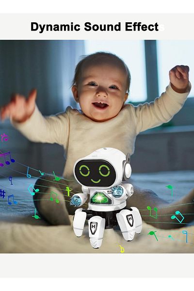 PLAYZO Robot Bot Pioneer – Musical Light-Up Dancing Robot Toy for Kids Interactive Movement