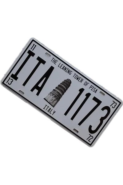 Generic Italy 1173 Vintage Metal License Plate – Retro Italian Wall Decor for Garage, Bar, Office, Home