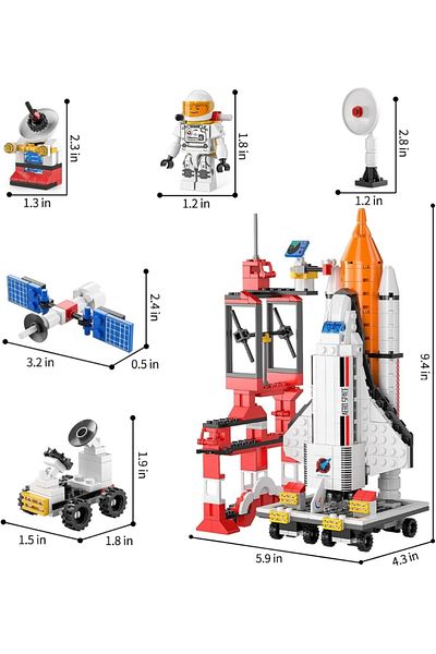 Brands For Less 16 in 1 Space Rocket Launch Center Building Toy Set