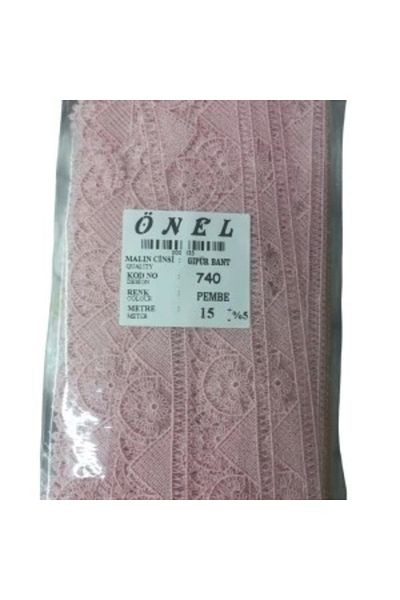 MERGEN STORE Lace Polyester Guipure Tape Pink 15 Meters Width 3 cm On-740-P