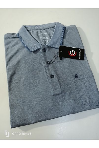 ercan triko tricou cu mânecă scurtă din bumbac cu un singur buzunar mărime mare L-6XL cu guler INTER