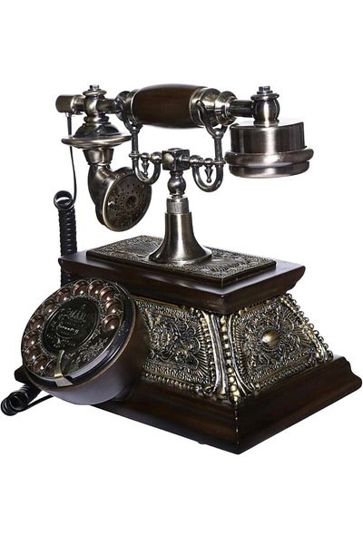 Generic Retro Wooden Rotary Dial Landline Phone – Vintage Antique Style Telephone for Home & Office Décor