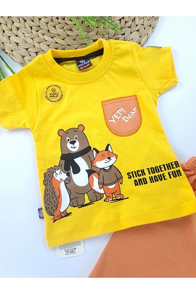 Butik Baby Boy / Child Shorts T-Shirt Summer Double Set Premium Quality Gift Set with Print Detail