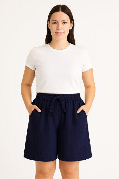 Çeşme Home شورت نسائي صيفي فضفاض مصنوع من قماش الموسلين القطني بنسبة 100% - ج...