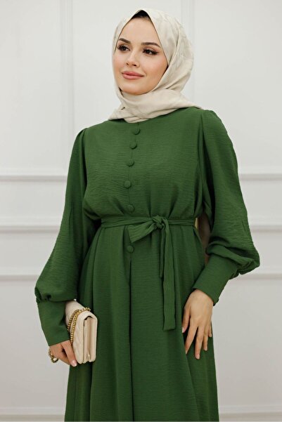 VALENS BOUTİQUE Υφασμάτινο Φόρεμα Τσελάτικο με Κουμπιά Sıla