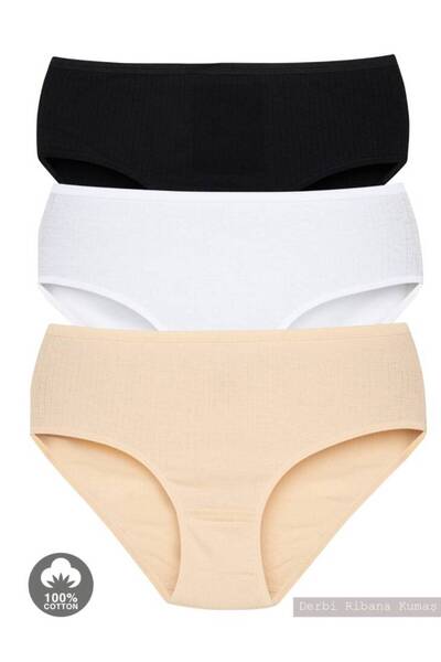 Star سراويل باتو مخططة من القطن الخالص مكونة من 3 قطع للسيدات