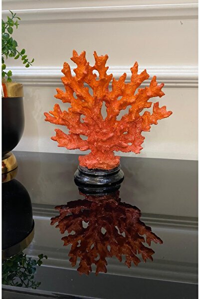 SZN DEKOR Turuncu Mercan Biblo , Dekoratif Biblo , Ünite Dekoru, Sehpa Dekoru