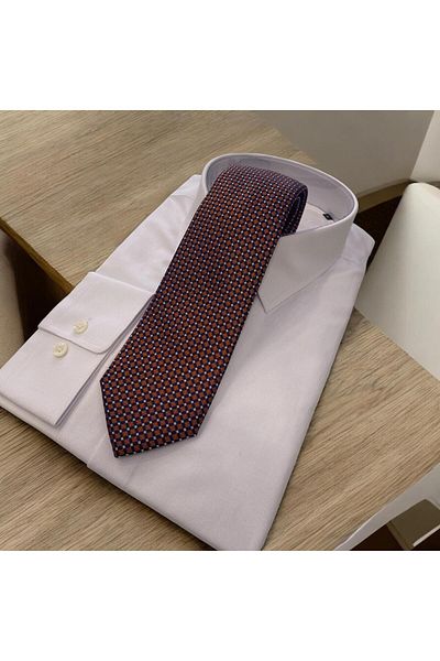 Sarar Micro Pattern Navy Blue Tan Tie