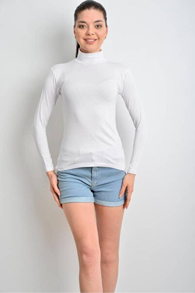 Star تي شيرت نسائي أبيض طويل الأكمام بياقة صياد من كوتا